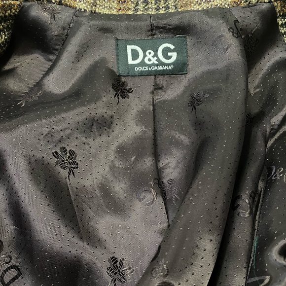 Dolce & Gabbana Brown Tweed Metallic Trench with Leather Detailing - Picture 10 of 14